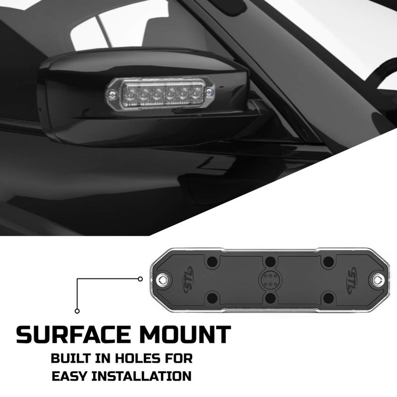 SpeedTech Lights Z-6 TIR LED Surface Mount Strobe Light â€“ 6 LEDs, 18W Grille Hazard Beacon Warning Light for Police, Fire, EMS, Tow Trucks, Construction, and Service Vehicles (Amber/Amber) - Image 3